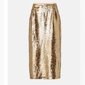 Marie Oliver Gold Sequin Pencil Skirt - Size 2